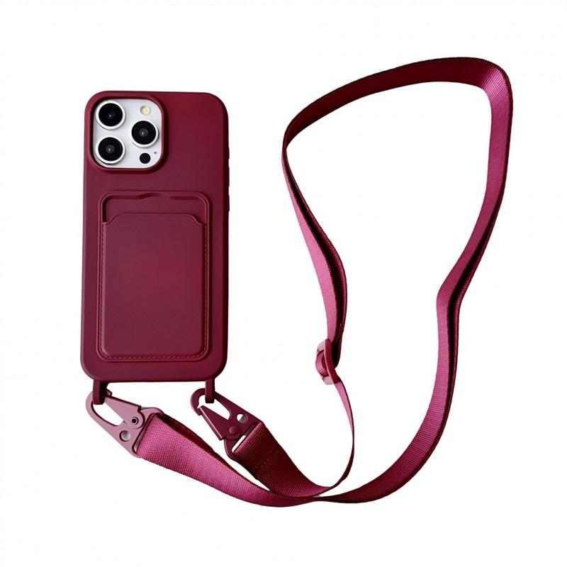 Slim Crossbody Phone Case With Card Slot IPhone 16 15 Pro Max 14 13 12 11 X XR XS Liquid Silicone Feel Soft TPU Cover