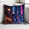 Japanese Town Mount Fuji Square Double-Sided printed Pillow Case Bedroom Bedside Pillow Sofa Cushion Cover Gift