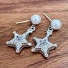 Pearl Star Rhinestone Stud Earrings - Versatile, Trendy, High-End Five-Pointed Drop for Everyday