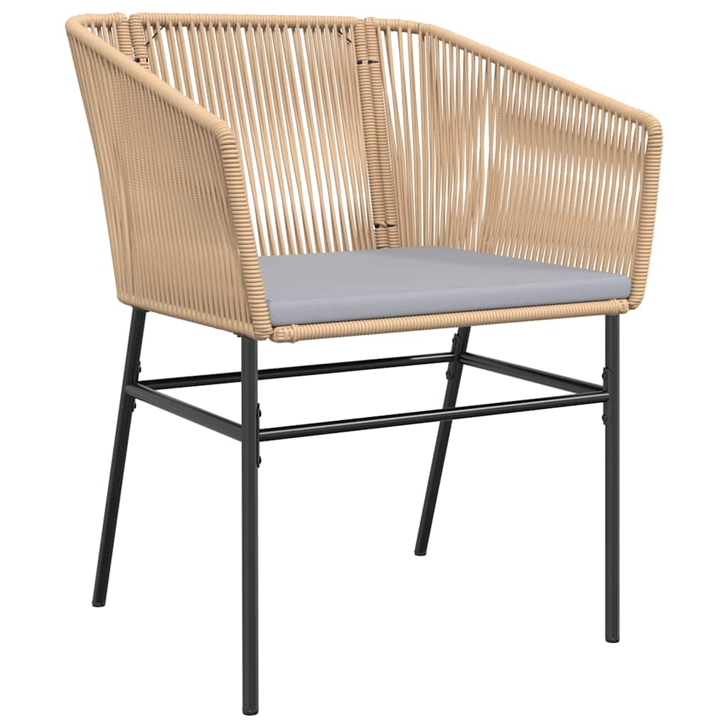 5 Piece Outdoor Dining Set with Cushions Brown Poly Rattan Glass Table