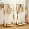 Foldable Bedroom Coat Rack Next To Bed Bathroom Shelf Floor Hanger Bathroom Towel Rack Clothing Storage Shelf