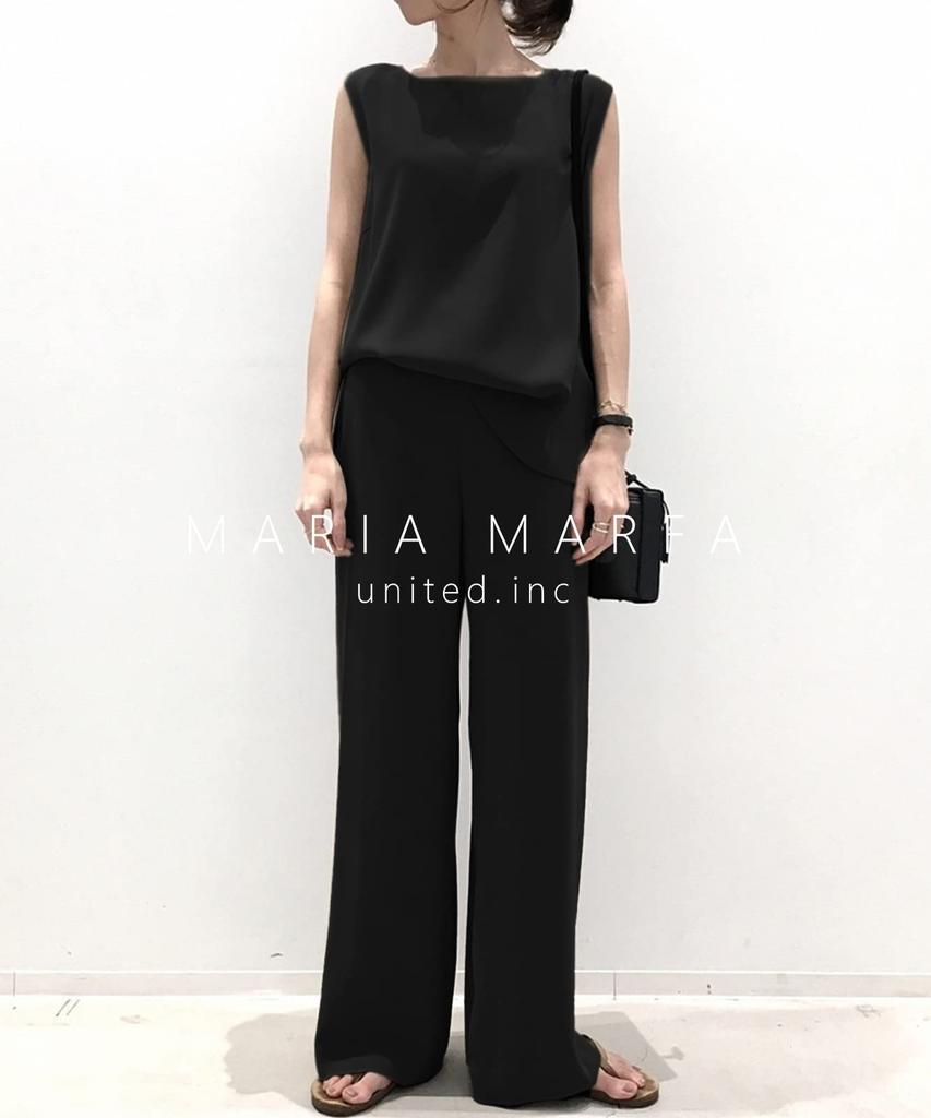 Maria Marfa Summer Beautiful Top and Solid Dry Korean Top and Sewn Top Easy to Plus Perfect for Remote Women's Two-Piece Set, Pants, Color, Simple,