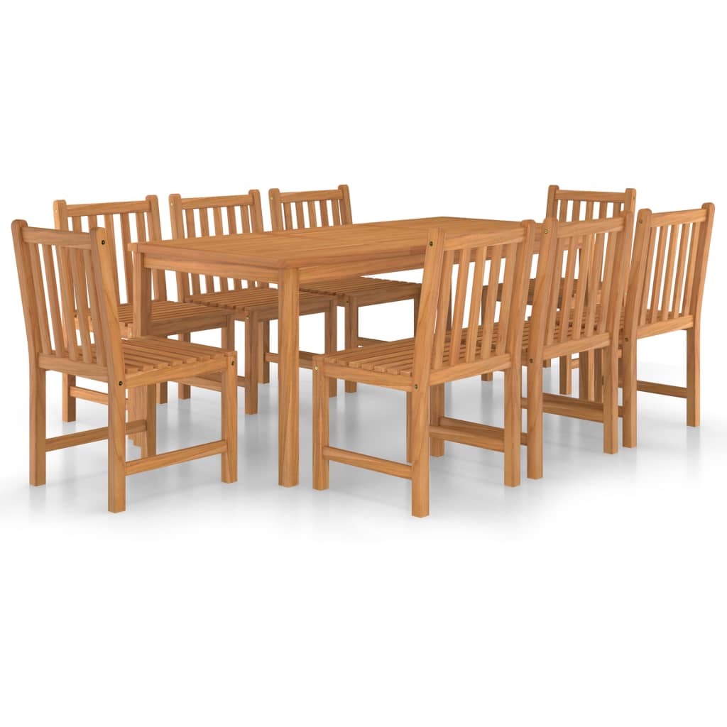 Vidaxl 9-Cz. Garden Furniture Set, Solid Teak Wood
