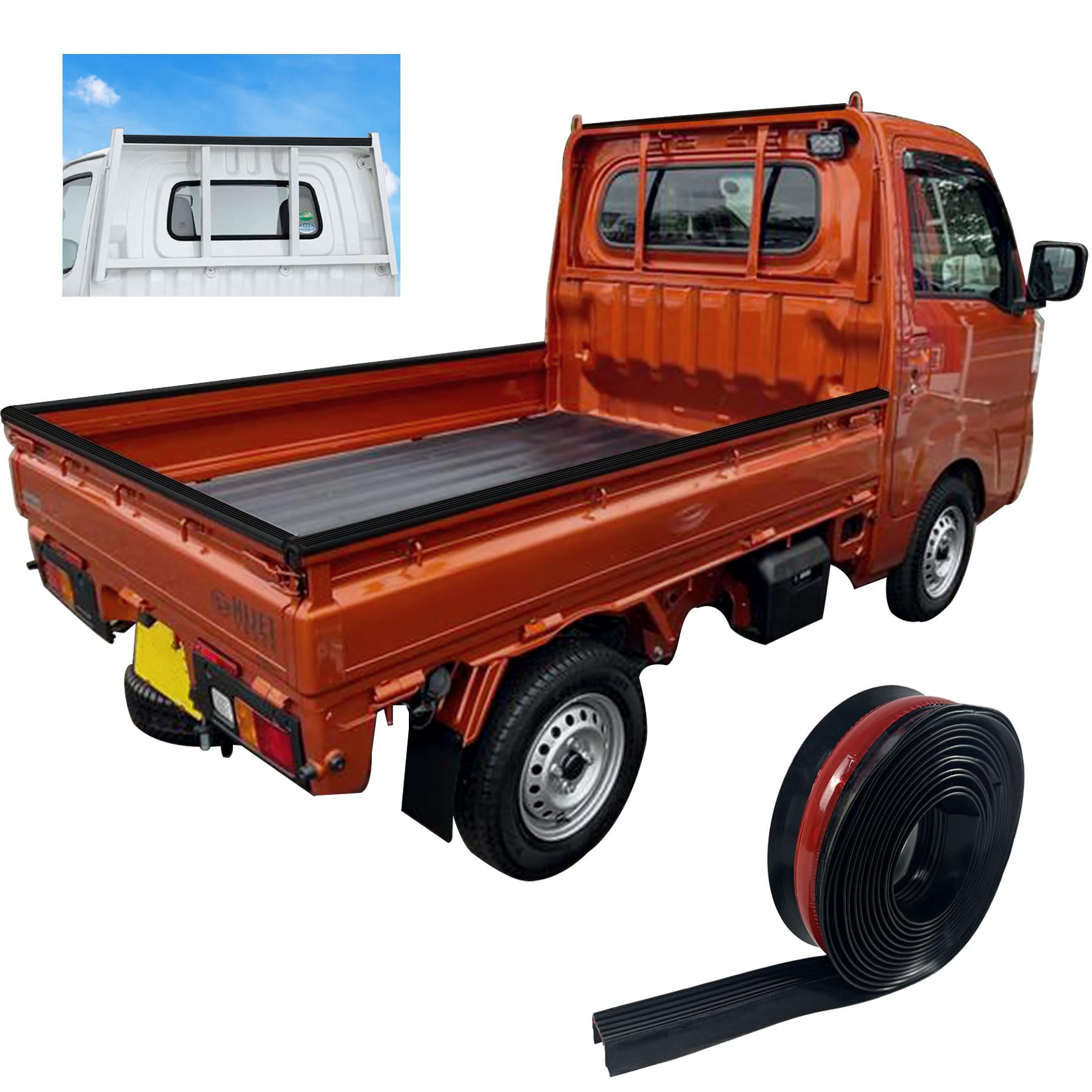 

Gate Protector for Light Side Gate Rubber Bands for Hijet Trucks S500P Hijet Side Gate Light Truck Bed Gate Cargo Bed Easy Rolls Up for Shipping for чёрный