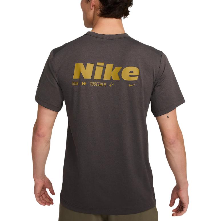 Nike Logo Quick-Dry Crew Neck T-Shirt Men Tops Gray HV4882299