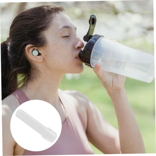 HEALEEP 6-Piece Washable Silicone Straw Accessories, Lightweight and Flexible Replacement Straws for Large Toilet Water Cups, Clear Tumbler Straws for