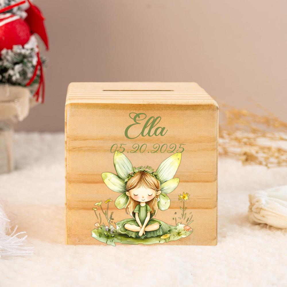 Personalized Piggy Bank ,Wooden Money Box,Name Savings Bank,Cash Box ,Custom Coin Bank,Christmas Gift