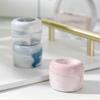 Ceramic Toothbrush Holder Marble Grain Ring Stand for Home Use 2Pcs