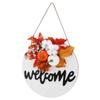 Round Wood Door Sign Farmhouse Front Door Hanging Welcome Sign Decors for Halloween Christmas
