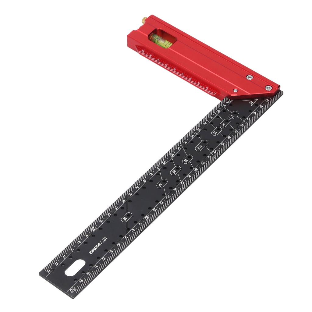 Right Angle Ruler 12 Inch Aluminium Alloy Multifunctional High Accuracy Thickened L Square Ruler