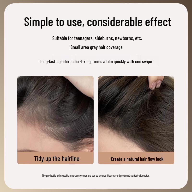 Duo Small Gold Tube Peptide Hair Dye Pen - 10 Refillable Touch-up Pens for Gray Coverage, Gentle & Non-Damaging