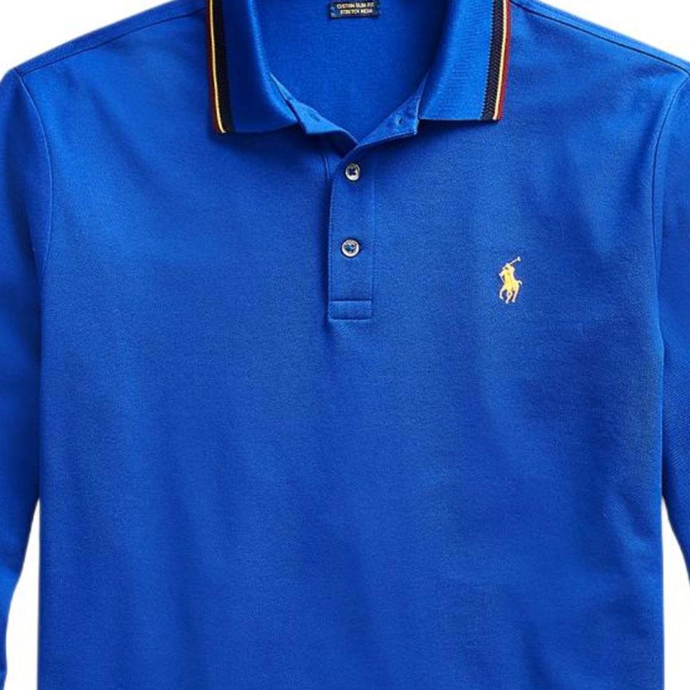 Polo Ralph Lauren Small Pony Logo Embroidered Solid Color Pullover Long Sleeve Polo Shirt Men tops 710760127-006