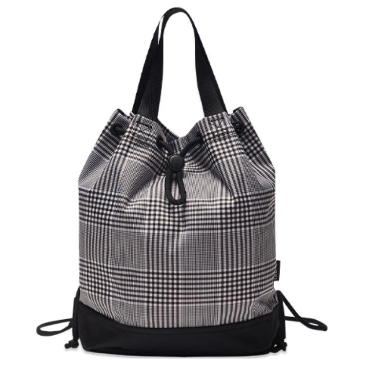 

Converse Bucket Bag Plaid Drawstring Polyester Backpack Unisex Backpack Gray 10019906001 Gray