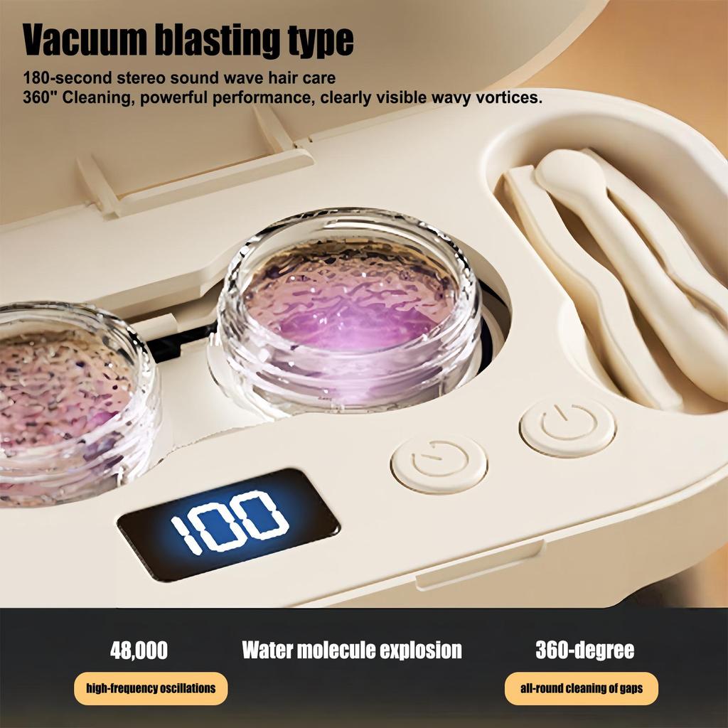 Portable Glasses cleaning box Rechargable Ultrasonic Contact Lens Cleaner Machine for Gym Sports Running Fitness Outdoor