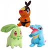 Cute Plush Toys Chikorita Totodile Tepig Pikachu Soft Stuffed Animal Dolls Kids Christmas Halloween Gifts