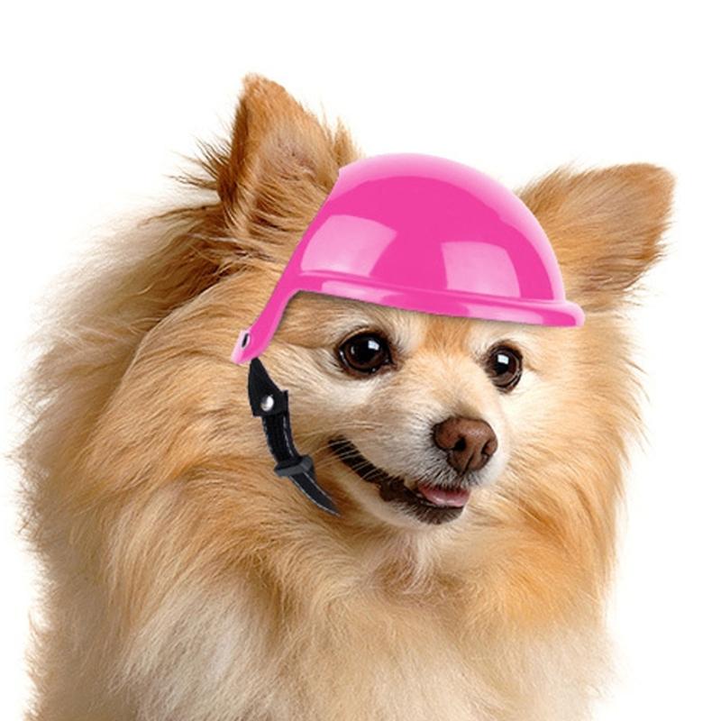 Safety Dogs Helmet with Stretch Chin Rope Fashion Cool Dogs Cats Helmet with Ear Holes Pet Ridding Helmet Lightweight