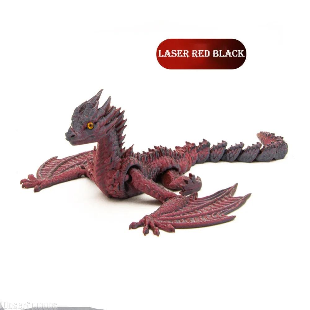 Creative Toys 3D Printed Dragon Full Body Joints Home Furnishing and Decoration Ornaments and Dazzling Colors Birthday Gifts