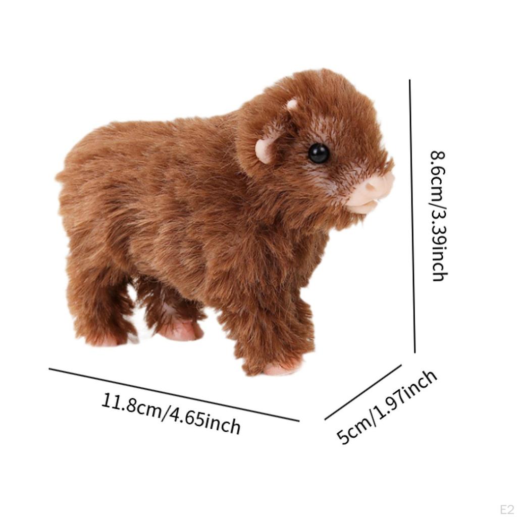 Silicone Cow Plush Toy, Bull Doll Model Ornament, Vivid Stuffed Animal Soft Toy for Kids, Sleeping