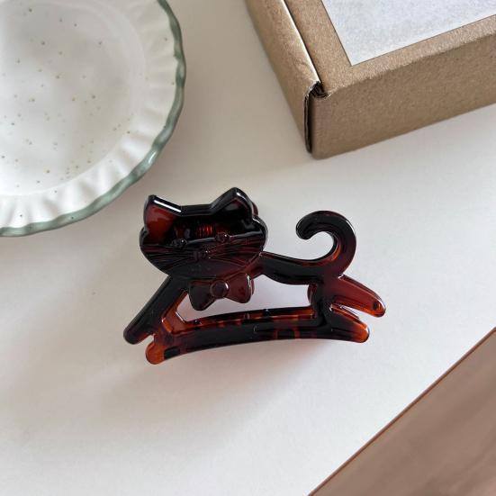 Hair Claw Cat Shape Stable Anti-Slip Design Hair Clip Back Head Large Hair Claw Lightweight Half-Tied Hair Accessory