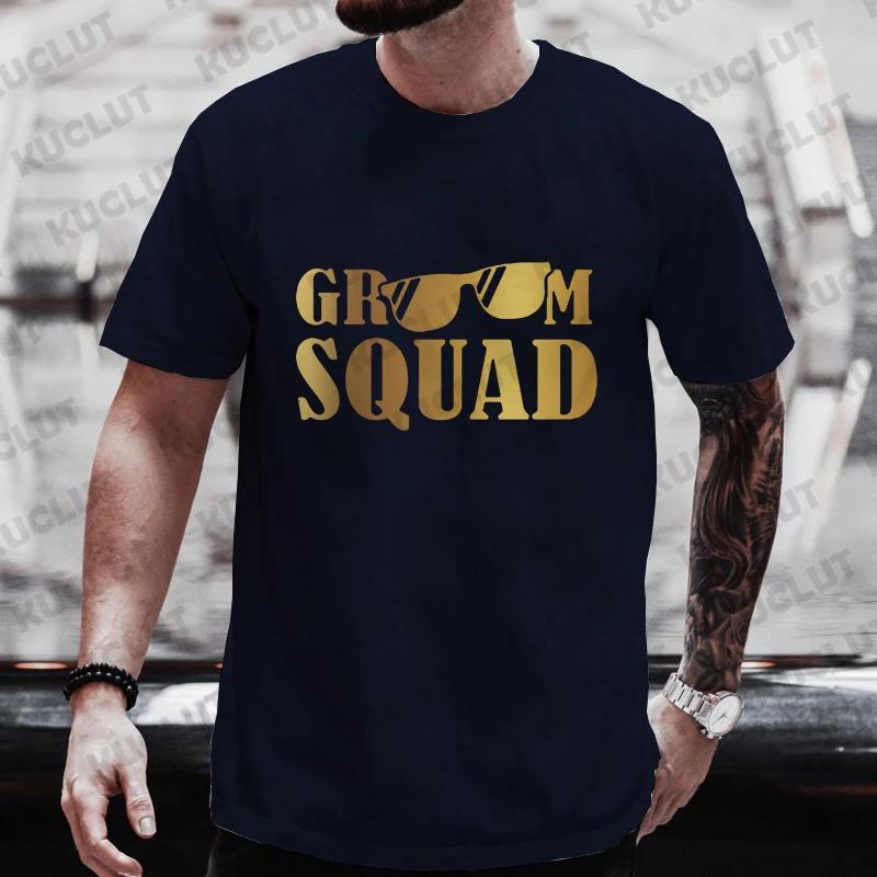 Groom Squad Best Man T Shirt EVG Team Future Groom Tees Single Farewell Bachelor Stag Party Tshirt Engaged Wedding Graphic Tops