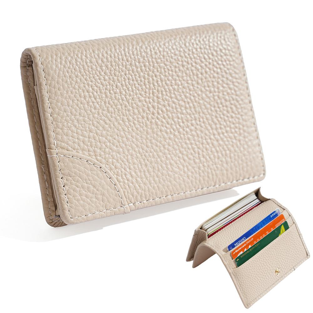 New multi-functional card bag, genuine leather business card bag, fashionable Japanese and Korean cowhide business card holder, change bag.