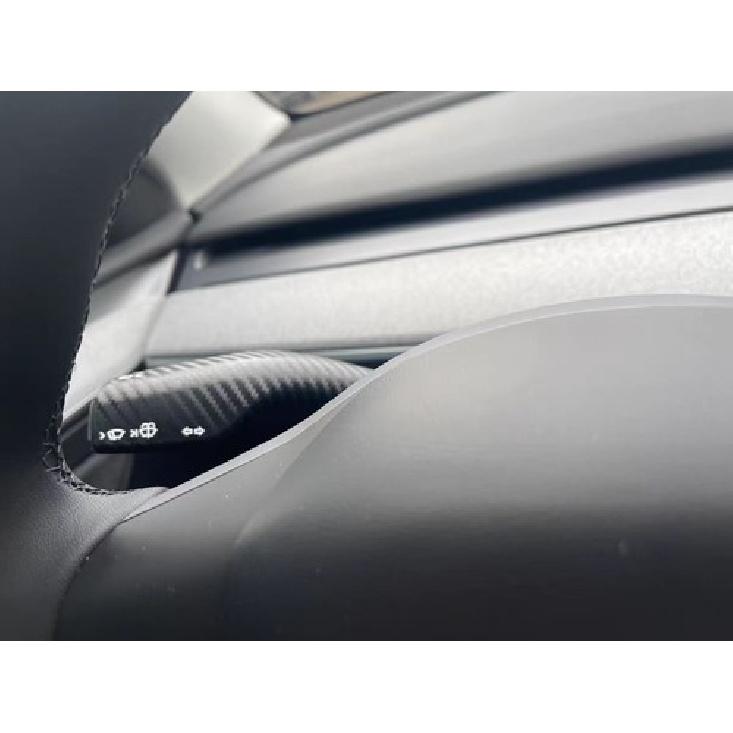 2X For Tesla Model 3 Y 17-23 Carbon Fiber ABS Gear Shift Wiper Lever Cover Trim