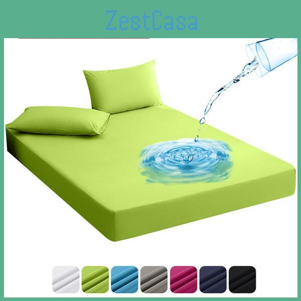 Super 2024 Bed Waterproof Fitted Sheet Bed Sheet With Elastic Band Antislip Mattress Cover Mattress Protector For Single Double