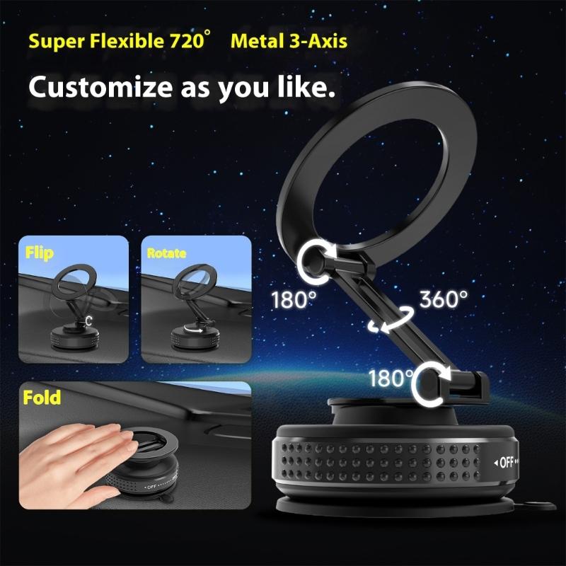 Foldable Magnetic Car Phone Holder Suction Cup Mount Stand for Phone 17 16 Mount Holder for Windshield and Dashboard