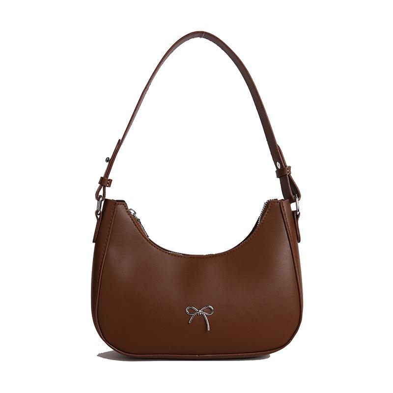 

Crescent moon bag personalized fashion bag women s bow retro style underarm bag shoulder bag светло-коричневого