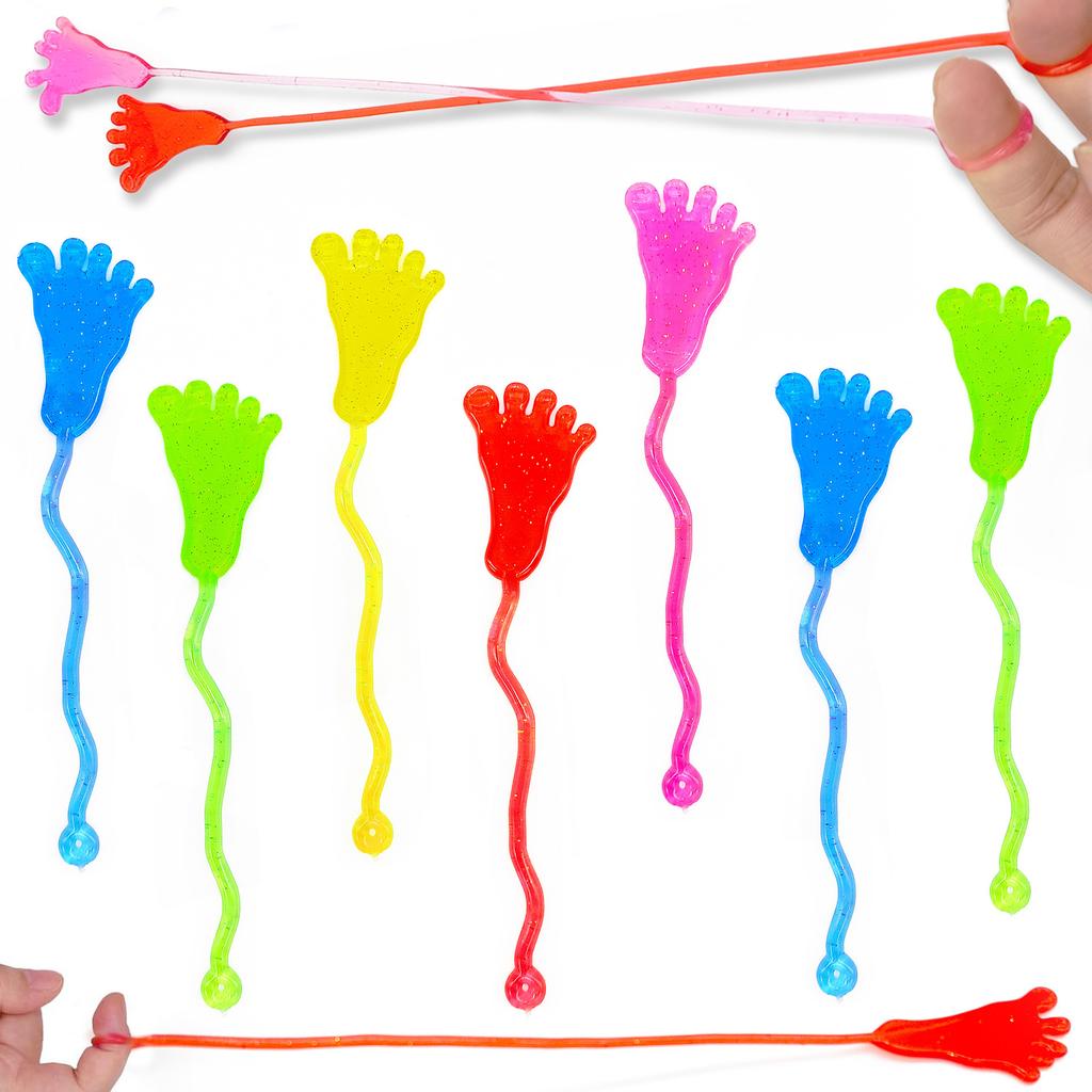 10/20/30pcs Sticky Hands  Feet Toy Elastic Squishy Slap Palm Foot Stress Relief Fidget for Kids Birthday Party Favor Supplies