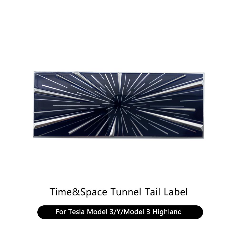 Time Space Tunnel Logo For Tesla Model 3 Y S X Trunk Badge Emblem Decals Sticker Model 3 Highland 2024 Performance Accessories