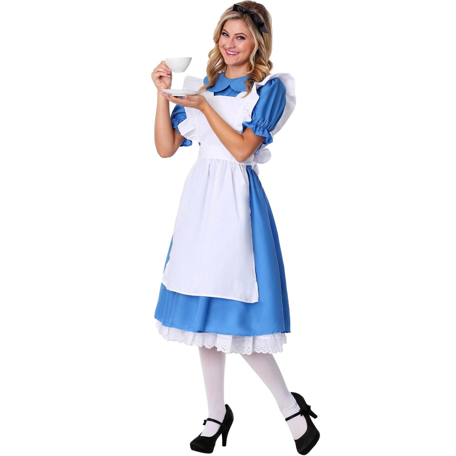 Dames Alice in Wonderland Kostuum Volwassene Halloween Cosplay Lolita Meisje Feest Verkleed S&Alice in Wonderland blauw
