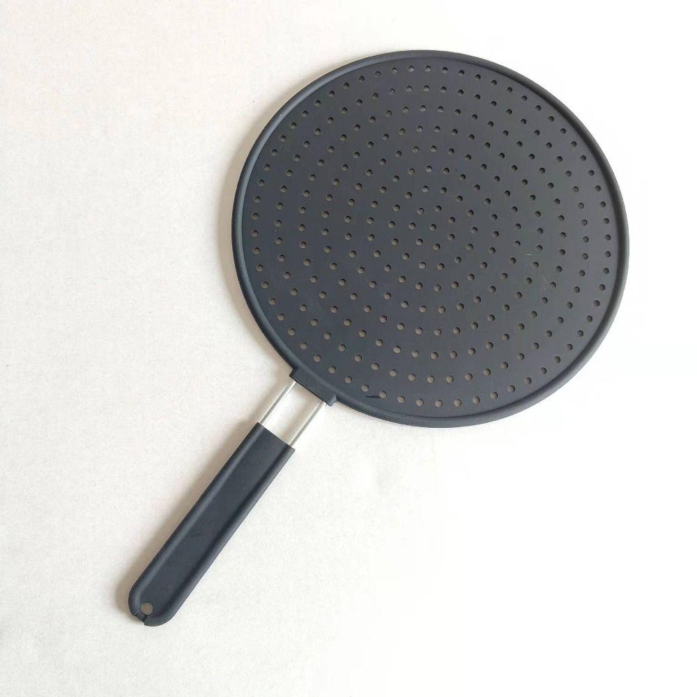 With Handle Kitchen Splash Plate Heat Resistant Oil Splatter Guard Kitchen Gadgets