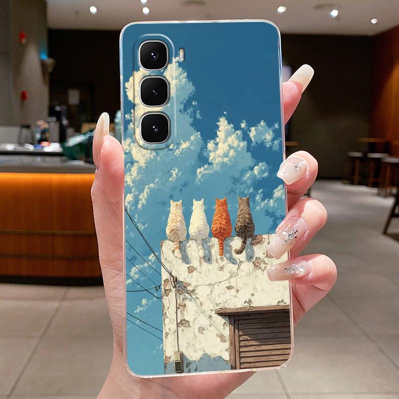 For Infinix Hot 60 Pro Plus 60i Cute Cartoon Luxury Dragon Cool Boys Girls Phone Cover Transparent Clear Soft Silicone TPU Case