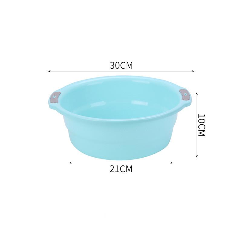 

Round Plastic Washbasin Dish Tub with Non-Slip Grips Clothes Washing Basin Portable Foot Washing Basin Household Cleaning Tools
