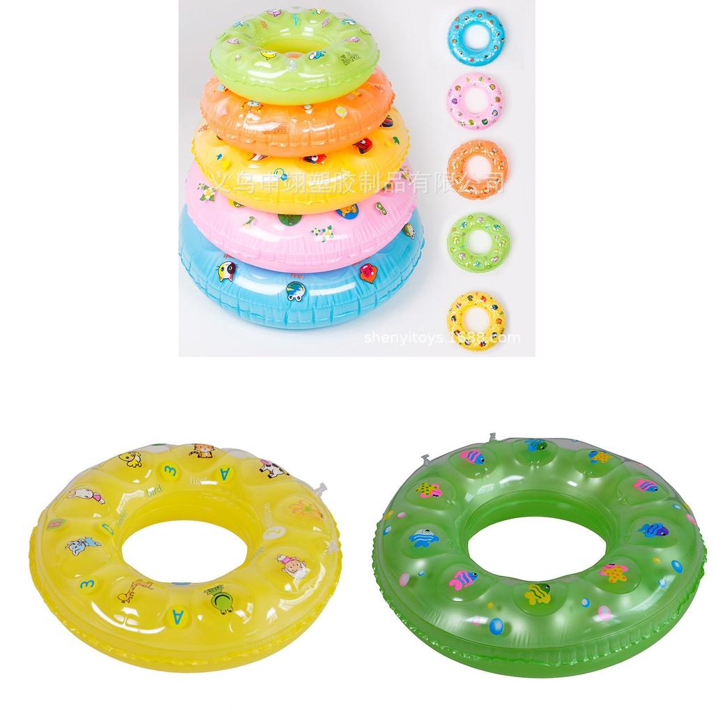 Crystal Double-layer Inflatable Swim Ring For Children Boys Girls Thickened Cartoon Floatation Device Wholesale