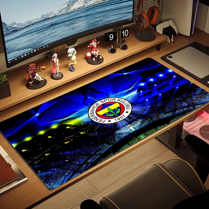 Fenerbahce sk Farbe Mauspads Großes Gaming Tischkissen Rutschfest Laptop Tablet Großes Mauspads XXL Matte Mini PC Spielmatte Mit Verriegeltem Rand 30cmx60cm(11.8x23.6inch)