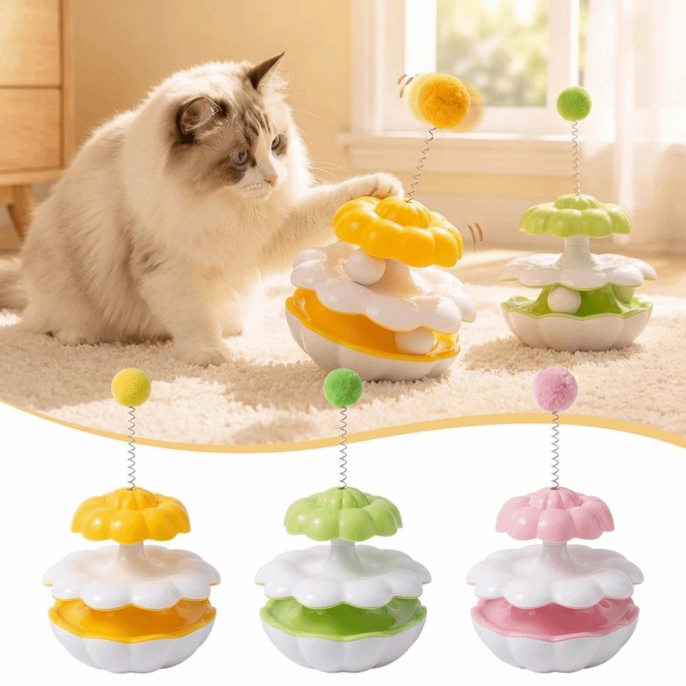 Spring Toy Interactive Cat Toy Plastic Tumbler Cat Toy Cat Turntable Toy  Boredom Relief Activity