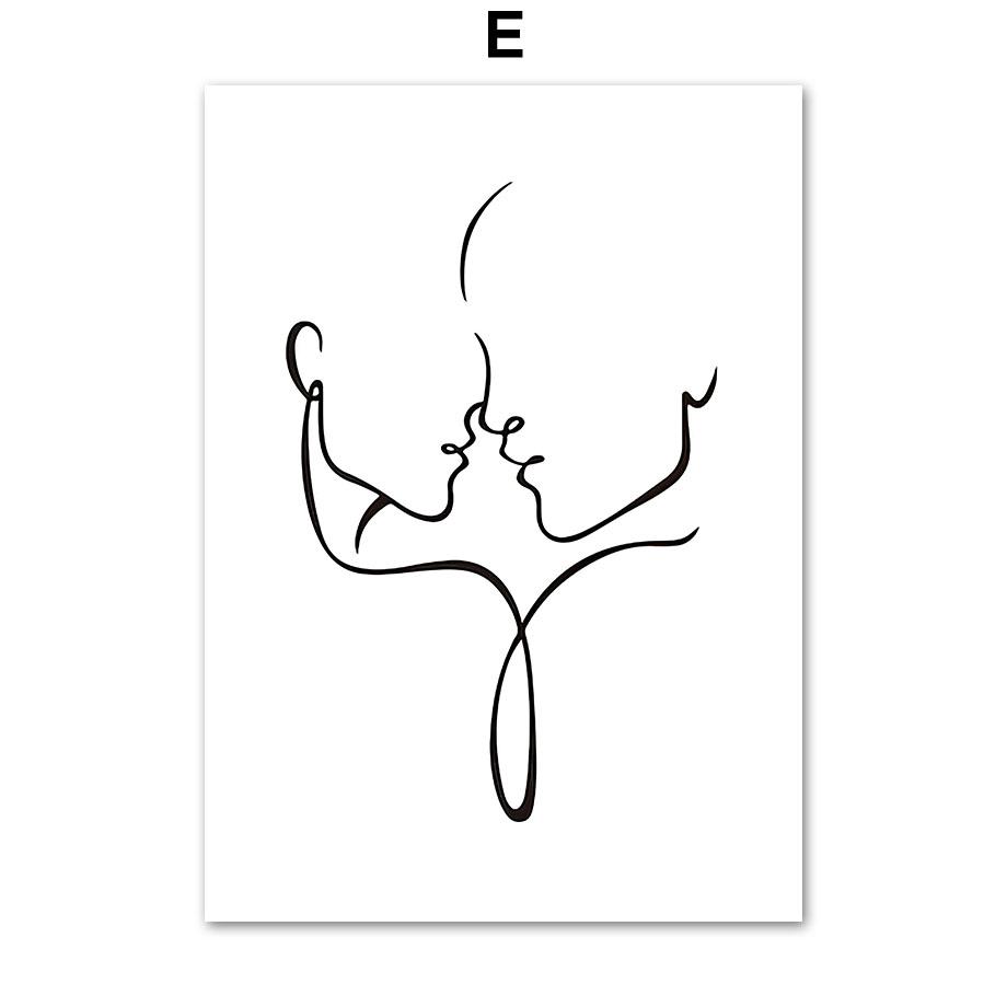 Abstract Sexy Woman Face Lines Wall Art PaintingCanvas  Nordic Aesthetic Posters And Prints Wall Pictures For Living Room Decor