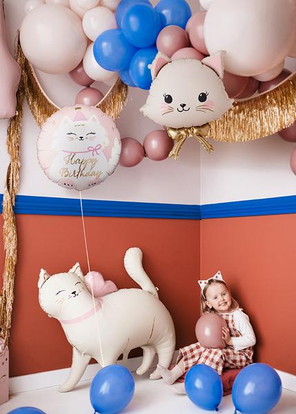 Balon Foliowy Pastylka Kotek Różowy Pink 35X35Cm