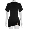 European & American 2026 Spring/Summer Women's Solid Color Casual Dress with Half-High Collar & Metal Decoration