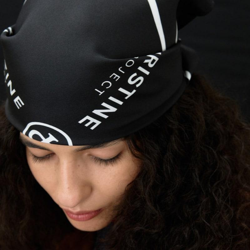 

CHRISTINE PROJECT cp LOGO PLAY SILK SCARF_2COLORS WHITE