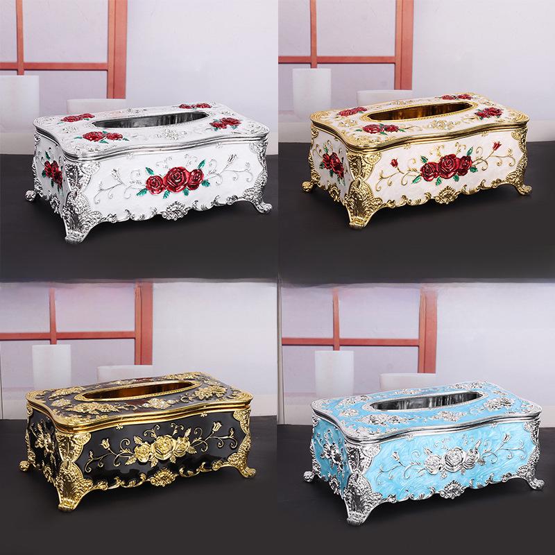 European Style Plastic Tissue Box for Living Room, Dining Table, KTV, and Creative Napkin Display