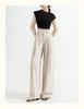 Women's High-Waisted Wide-Leg Linen Pants - Summer 2026 Collection, Loose Fit, Tencel Cotton Blend, Floor-Length