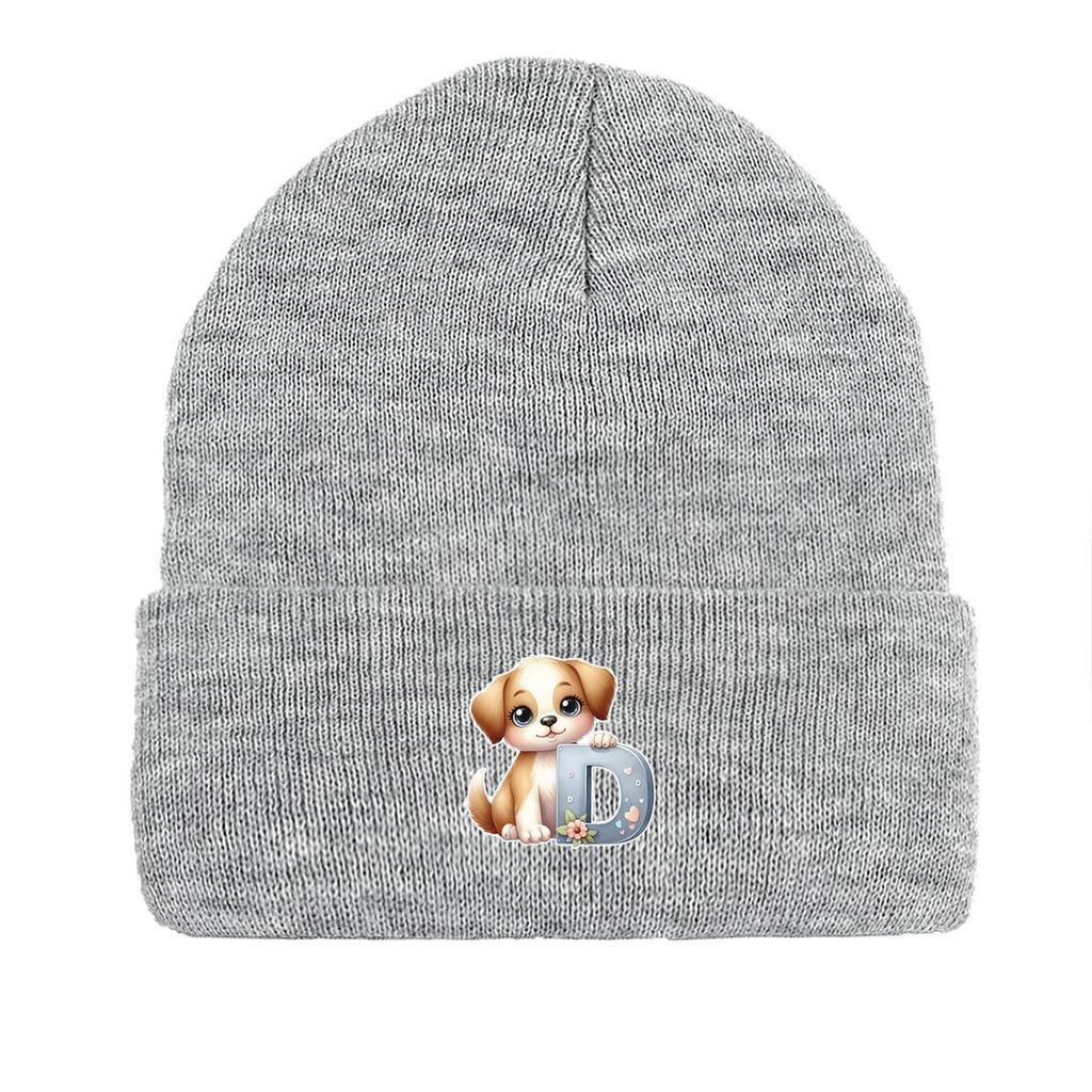 1pc, Alphabet A To Z and Animals Print Knitted Cap Beanie, 260 Knit Hats To Choose, for Men And Women
