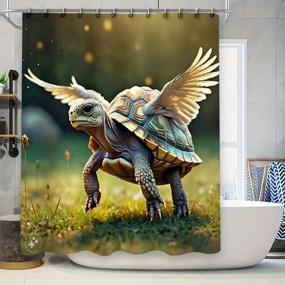 Hervorragender Schildkröten-Duschvorhang Wasserdichte Wanddekoration Badezimmer Dekorativ Benutzerdefiniert Bedruckt Heimdekoration