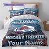 Name Custom Colorado Avalanche Logo Pattern Bedding Set Quilt Cover Pillowcase Home Decor Gift (1 * Duvet Cover + 2 * Pillowcase, Without Core)