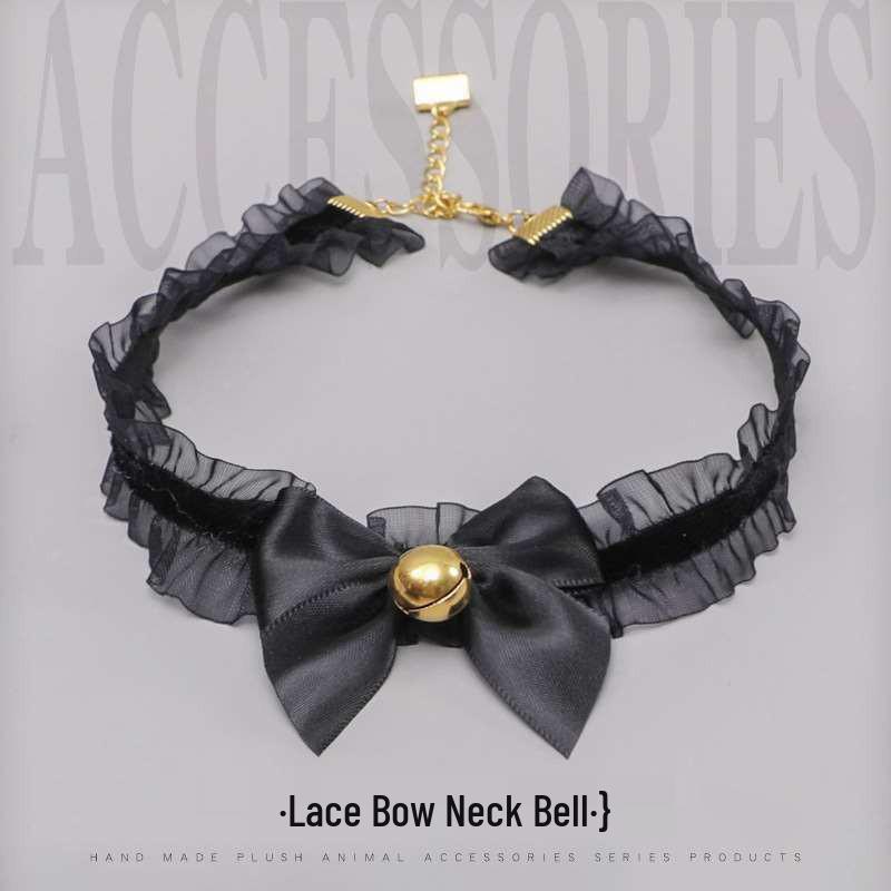 Japanese Lolita Headband & Lace Choker Set with Bow & Bell.