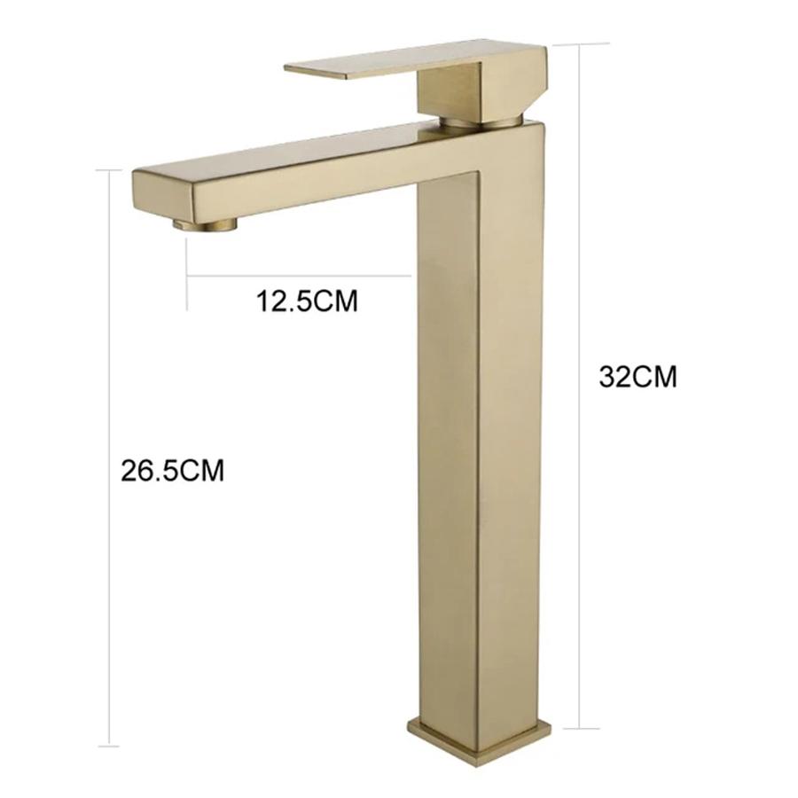 Modern Basin Sink Bathroom Faucet Deck Mounted Hot Cold Water Basin Mixer Taps Gold Lavatory Sink Tap Stainless Steel Faucets
