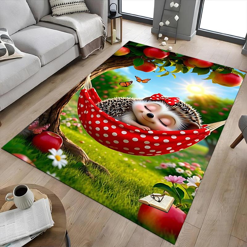 1PC Hedgehog, Hammock Extra Large Non Slip Floor carpet, Office, family, bedroom, Studio Large Area Rug Indoor Rugs, Vibrant Colors
